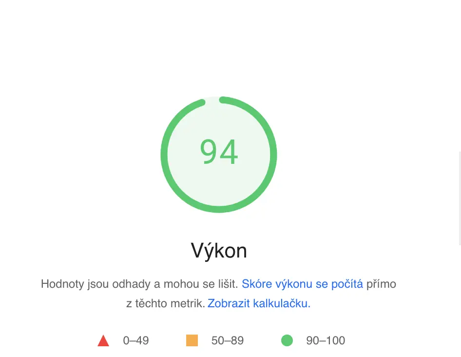 PageSpeed informace